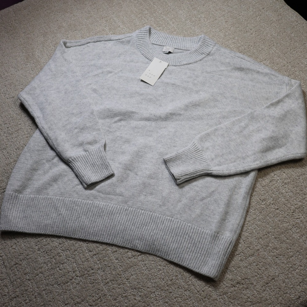 A New Day Womens Crewneck Pullover Sweater Heather Grey Large NWT